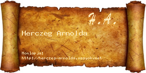 Herczeg Arnolda névjegykártya